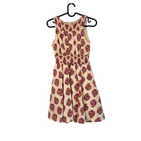 Peek Girls Multicolor Floral Smocked Waist Sleeveless Dress Size XLarge 12 NEW